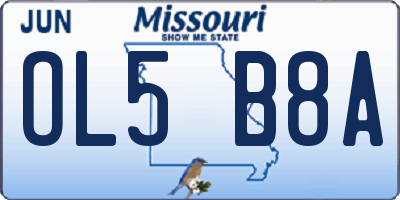 MO license plate OL5B8A