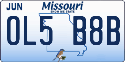 MO license plate OL5B8B