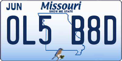 MO license plate OL5B8D