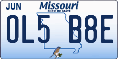 MO license plate OL5B8E