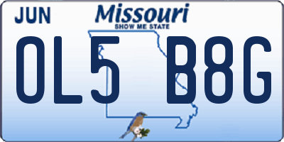 MO license plate OL5B8G
