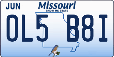 MO license plate OL5B8I
