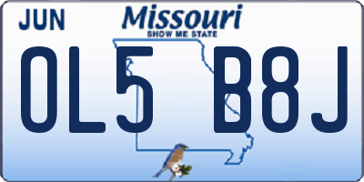 MO license plate OL5B8J