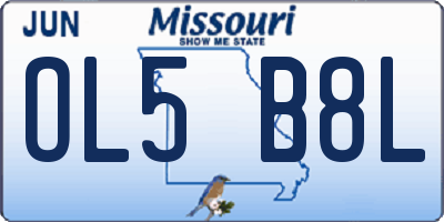 MO license plate OL5B8L
