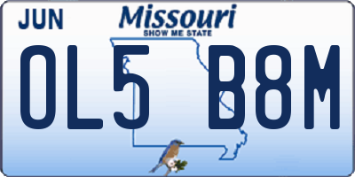 MO license plate OL5B8M