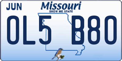 MO license plate OL5B8O
