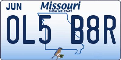 MO license plate OL5B8R