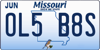 MO license plate OL5B8S