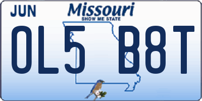 MO license plate OL5B8T