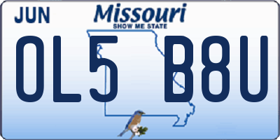 MO license plate OL5B8U