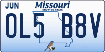 MO license plate OL5B8V