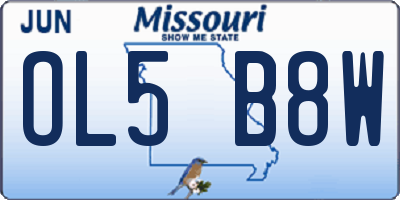 MO license plate OL5B8W