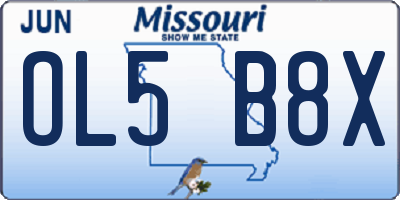 MO license plate OL5B8X