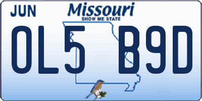 MO license plate OL5B9D