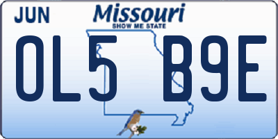 MO license plate OL5B9E