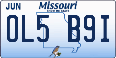 MO license plate OL5B9I