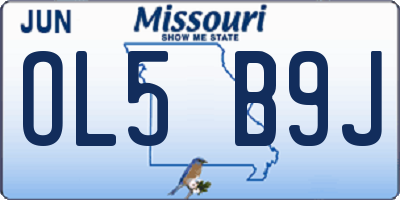 MO license plate OL5B9J