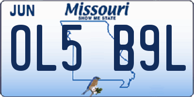 MO license plate OL5B9L