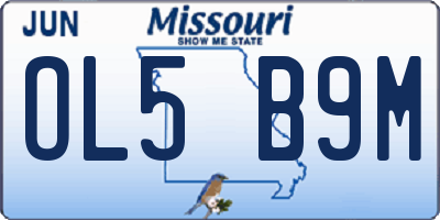 MO license plate OL5B9M