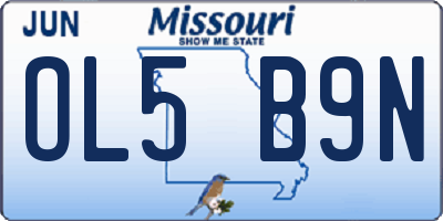 MO license plate OL5B9N