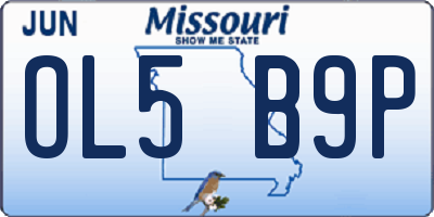 MO license plate OL5B9P