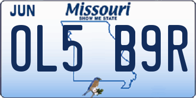 MO license plate OL5B9R
