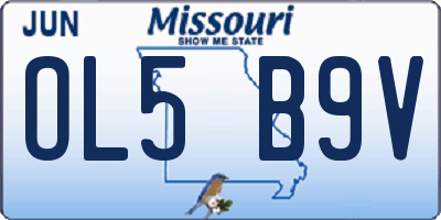 MO license plate OL5B9V