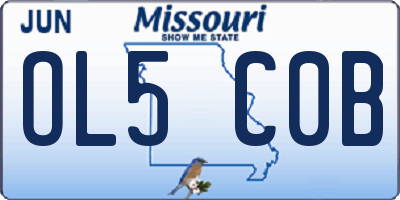 MO license plate OL5C0B
