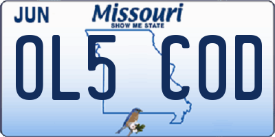 MO license plate OL5C0D