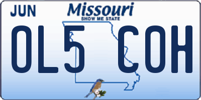MO license plate OL5C0H