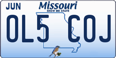 MO license plate OL5C0J