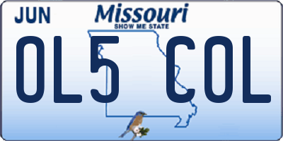 MO license plate OL5C0L