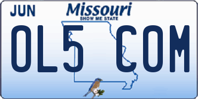 MO license plate OL5C0M