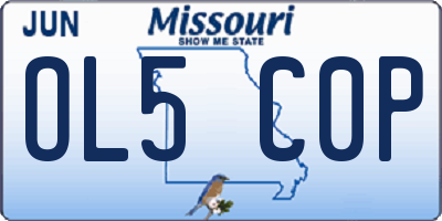 MO license plate OL5C0P