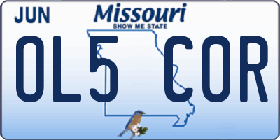 MO license plate OL5C0R