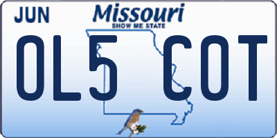 MO license plate OL5C0T