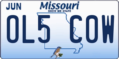 MO license plate OL5C0W
