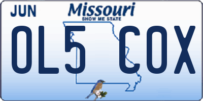 MO license plate OL5C0X