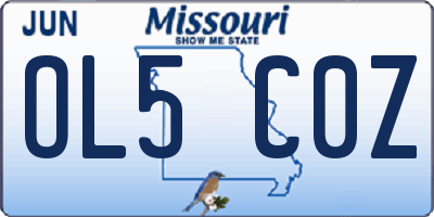 MO license plate OL5C0Z