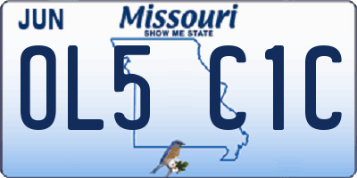 MO license plate OL5C1C