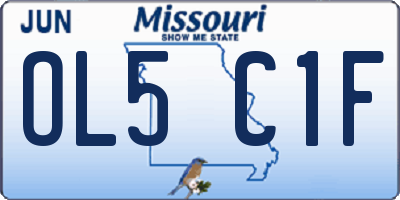 MO license plate OL5C1F