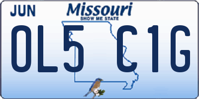 MO license plate OL5C1G