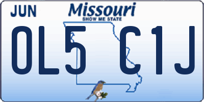 MO license plate OL5C1J