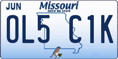 MO license plate OL5C1K