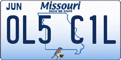 MO license plate OL5C1L