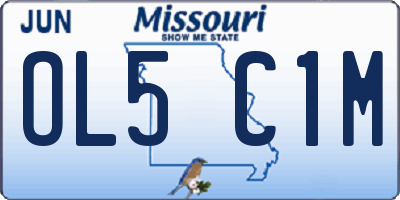 MO license plate OL5C1M