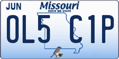 MO license plate OL5C1P