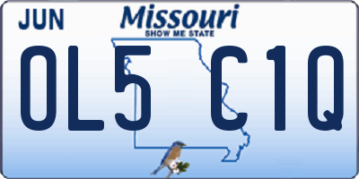 MO license plate OL5C1Q
