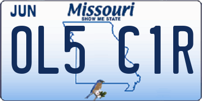 MO license plate OL5C1R