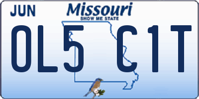 MO license plate OL5C1T